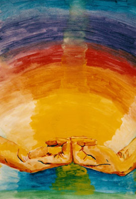Mudra im Regenbogen